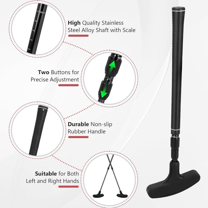 MultiOutools Golf Putters for Men and Women, 2 Pack Adjustable Golf Club Sets with 6 Balls & 2 Flag Cups, Two-Way Mini Putters Training Clubs for Children, Teenagers, Adults - Image 5